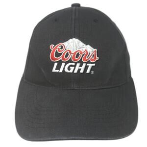 Coors Light Fitted Baseball Cap Black One Size Embroidered Vent Holes